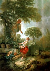 Paesaggio con Raccoglitrice di Ciliegie da François Boucher
